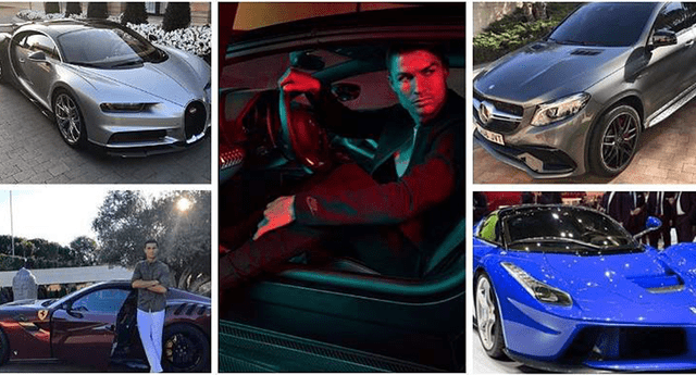Cristiano Ronaldo colecciona autos como si fuera figuritas de álbum. 