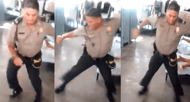 El policía desató furor en redes sociales con sus divertidos pasos de baile