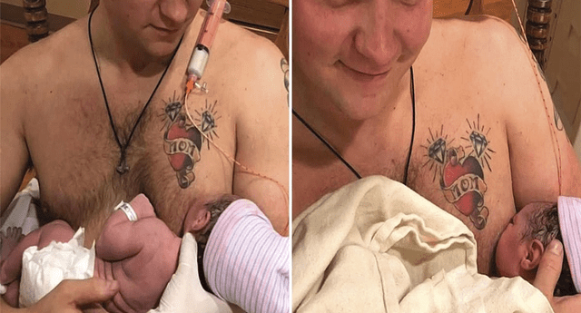 Su esposa no podía amamantar a su bebé y el padre lo hizo con este increíble método. 