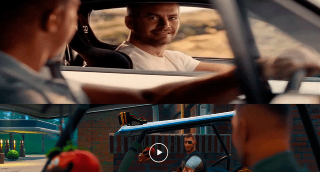 Jugador de Fonite editó un video con las nuevas herramientas del videojuego que recrea la escena de despedida de Paul Walker en Fast and Furious