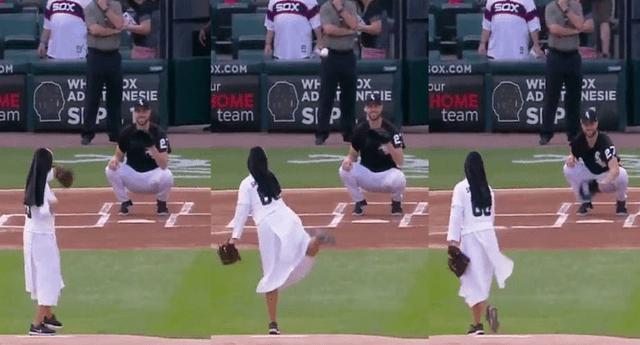 Una monja realizó un insólito lanzamiento en pleno partido de béisbol y puso a vibrar a todos los aficionados.