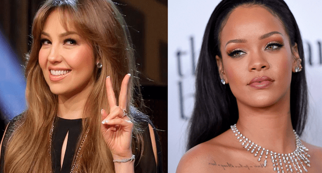 Thalía acusó a Rihanna de copiar su atuendo noventero. 