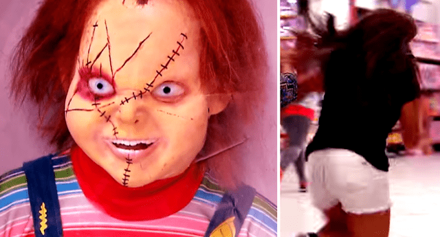 Chucky ‘muñeco diabólico’ cobra vida y aterra a incrédulos en juguetería. 