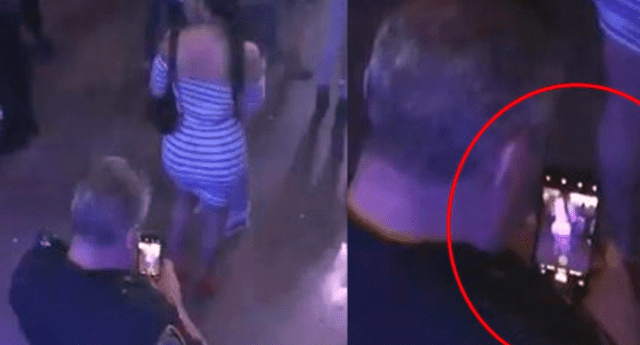 Policía fue captado grabando el trasero de una mujer durante un concierto de Drake