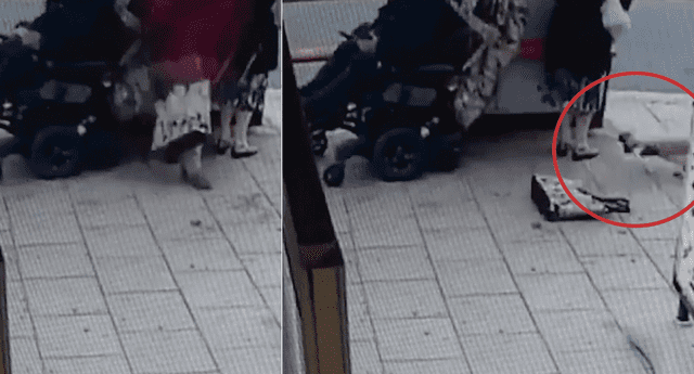 Dos anciana fueron atropelladas por un sujeto en silla de ruedas.