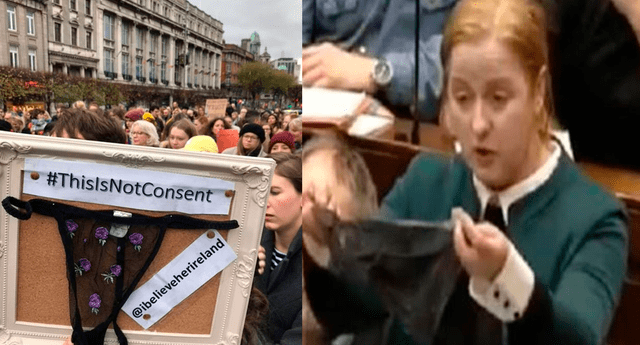 Cientos de personas salieron a protestar en Irlanda por abogado que justificó violación de menor solo porque llevaba tanga