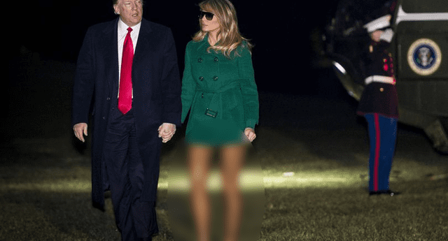 Trolean a Melania Trump por usar pantalones de color carne y mostrar más de la cuenta.