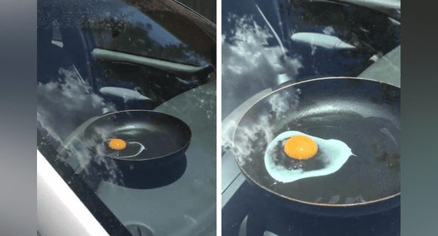 Hombre puso huevo en sartén dentro de su carro y el desenlace asombró al mundo.