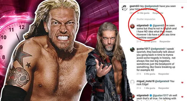 Edge confiesa se enteró que hacen memes de él viajando en el tiempo ¿qué fue lo qué dijo la leyenda de WWE?