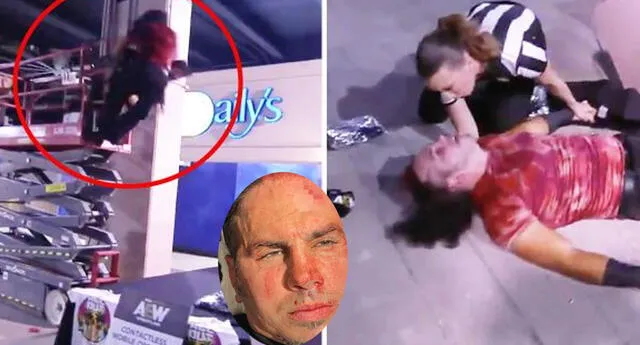 Aterradora caída de Matt Hardy, en lucha extrema, donde su cabeza chocó al piso