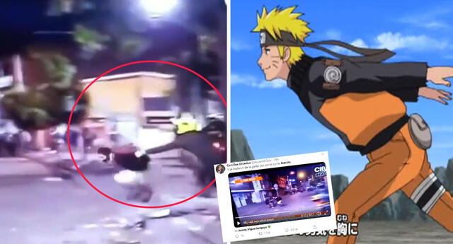 Hombre escapa de policías corriendo como Naruto y se vuelve viral