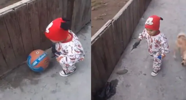 Video de un niño jugando con una pelota que desaparece se vuelve viral