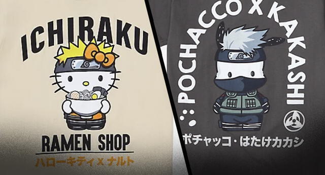 Naruto y Hello Kitty lanzan una colección exclusiva de camisetas