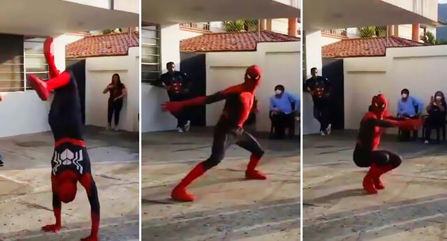 ¡Spider-Man se convierte en bailarín! Imitador del superhéroe conquista a fans en video viral
