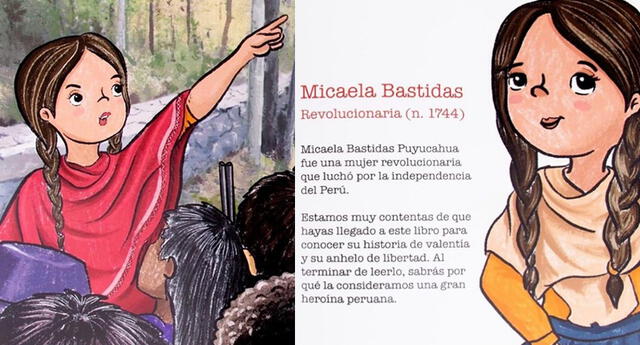 Denuncian representación errónea de Micaela bastidas en libro para niños.