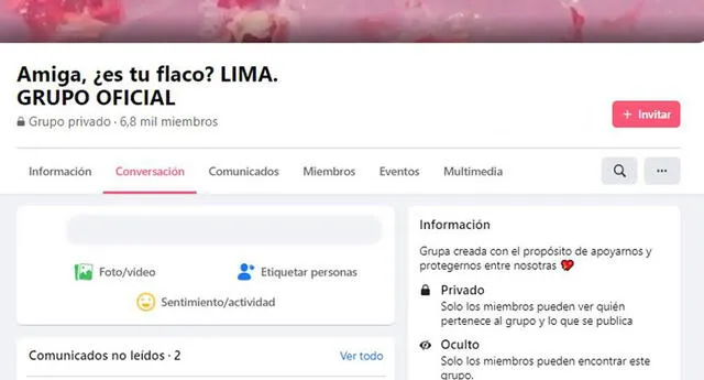 'Amiga ¿Es tu flaco? LIMA': El grupo de Facebook que causa conmoción entre los usuarios.
