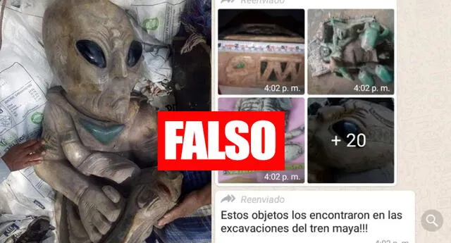 Fake News: Es falso que encontraron esculturas extraterrestres en México