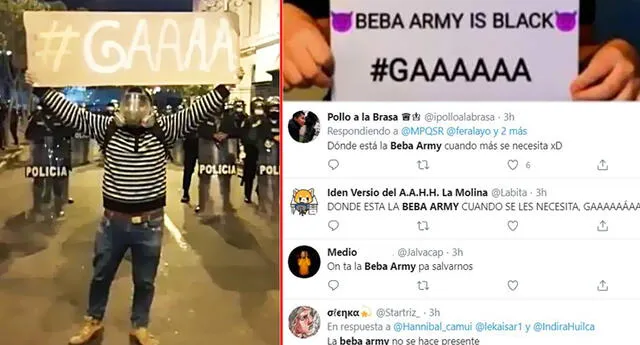 'La Beba Army' se filtra en manifestaciones contra Merino.