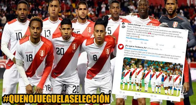 Usuarios peruanos vuelven tendencia el hashtag #QueNoJuegueLaSelección para protestar contra Manuel Merino