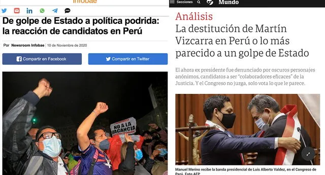 “Golpe de Estado”: Así reacciona prensa internacional a la crisis en Perú