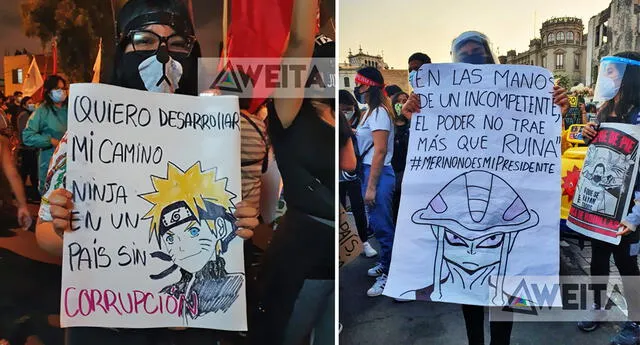 Otakus peruanos protestan contra Merino.