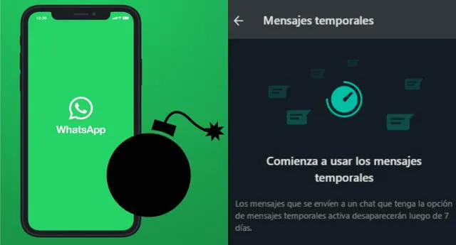 WhatsApp finalmente ha incorporado los mensajes que se autoeliminan a su servicio y aquí te enseñamos cómo usarlos./Fuente: Composición.