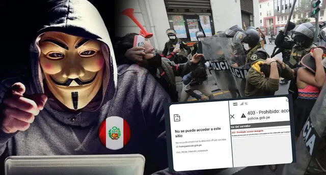Anonymous hackeó y puso fuera de circulación web de la PNP tras acusaciones de represión policial