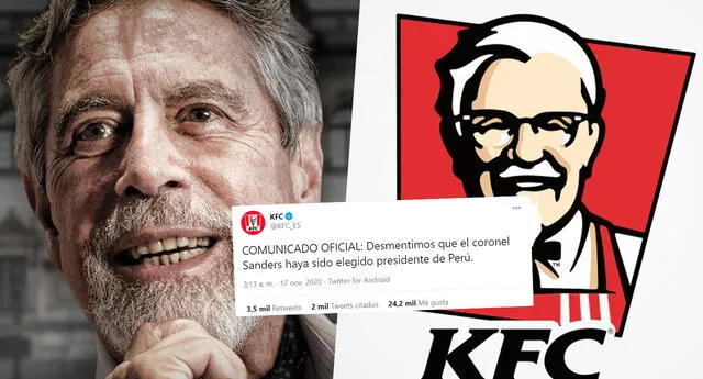 KFC se pronuncia sobre la llegada de Francisco Sagasti a la Presidencia del Perú