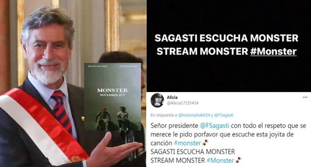 'Sagasti escucha Monster', la nueva tendencia en Twitter.