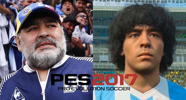 Diego Armando Maradona se enfrentó a Konami por el supuesto uso de su imagen sin autorización para el videojuego PES 2017./Fuente: Composición.