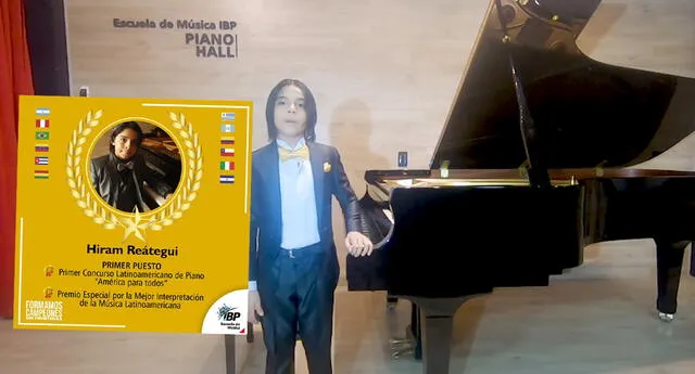 Conozca a Hiram Reategui, el niño campeón en Concurso Internacional de Piano, que dejó en alto al Perú