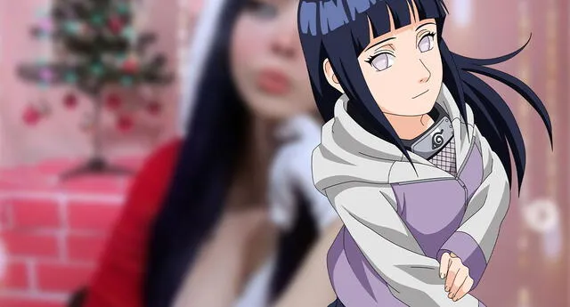 Naruto: Una joven se disfraza de Hinata al estilo navideño para alegría de fans del anime
