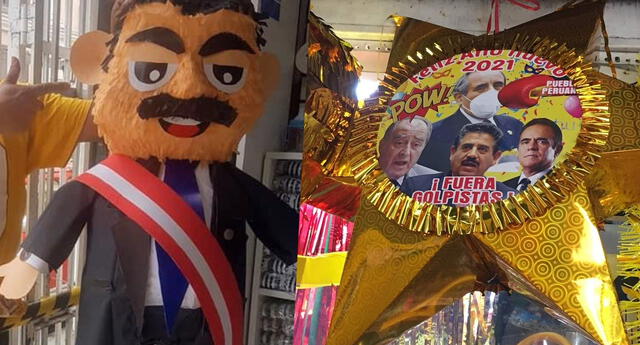 Se viralizan piñatas de año nuevo de Manuel Merino, Richard Swing y políticos peruanos