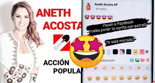 Aneth Acosta recibe críticas tras insinuar que emoji de Facebook apoya y