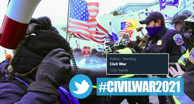 #CivilWar se vuelve tendencia en redes por el asalto al Capitolio.
