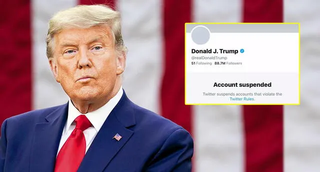 Twitter suspende indefinidamente la cuenta de Donald Trump.