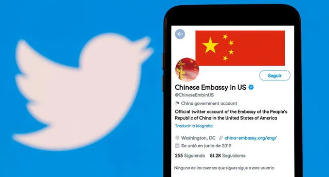 La cuenta de Twitter de la embajada china en EEUU fue suspendida.