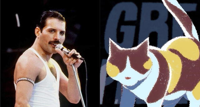 Freddie Mercury y su amada gata Delilah tuvieron un cameo en el ending del anime The Great Pretender./Fuente: Composición.
