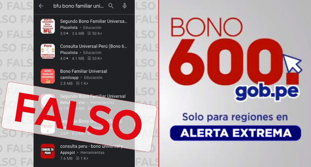 El MIDIS advierte sobre estas aplicaciones falsas del Bono 600.