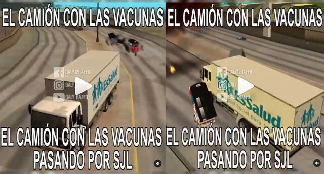 La animación del camión de Essalud se volvió viral en las redes sociales.