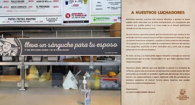 A través de sus redes sociales el restaurante peruano envió este comunicado.