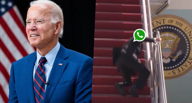 Joe Biden se vuelve tendencia y víctima de memes tras caer 3 veces al igual que Whatsapp