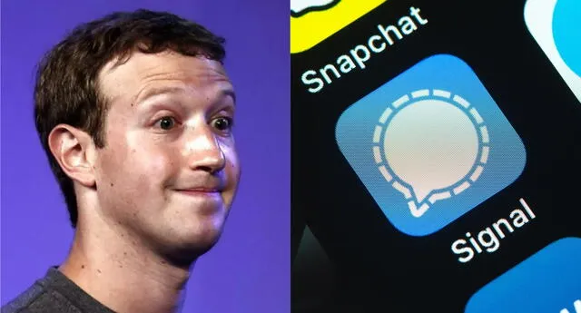 El CEO de Facebook también se vió afectado por la vulneración de su red social y se descubrió que posee una cuenta de Signal./Fuente: Composición.