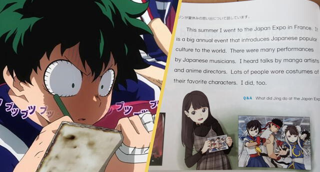 ¡El sueño de todo estudiante otaku! En Japón libros de texto cuentan con personajes de anime y videojuegos