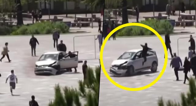 ¡De película! Joven detiene a conductor irresponsable con patada voladora y se vuelve viral