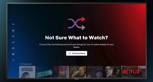 Play Something recomendará películas y series a sus usuarios basándose en sus gustos y elecciones pasadas./Fuente: Netflix.