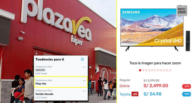 Viralizan supuesta caída de precios en web de Plaza Vea.