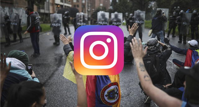 Instagram se ha visto envuelta en polémica por la supuesta censura que realiza contra stories de las protestas en Colombia./Fuente: El País (Iván Valencia).