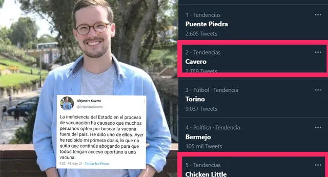 Virtual congresista Alejandro Cavero es criticado tras tuit sobre su vacunación en Estados Unidos