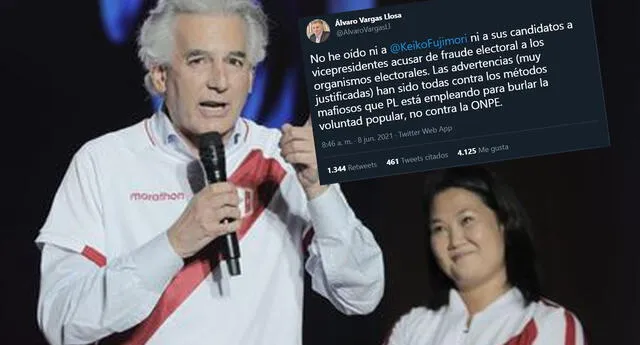 Críticas contra Álvaro Vargas Llosa por decir que no vio a Keiko reclamar
